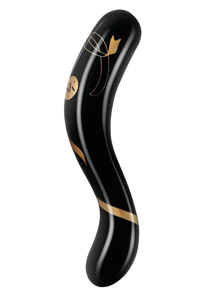 Secret Kisses - 7 Inch Handblown Double Ended Dildo - Black - US Stores