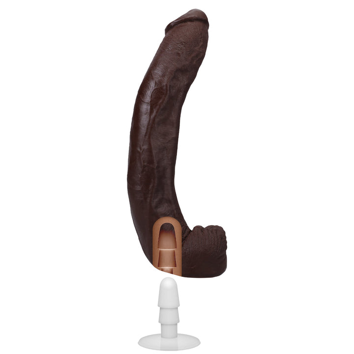 Signature Cocks - Dredd - 13.5 Inch Ultraskyn Cock With Removable Vac - U - Lock Suction Cup - Chocolate - US Stores
