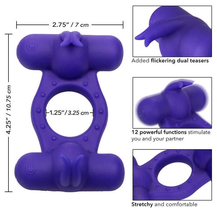 Silicone Rechargeable Triple Orgasm Enhancer - Purple - US Stores