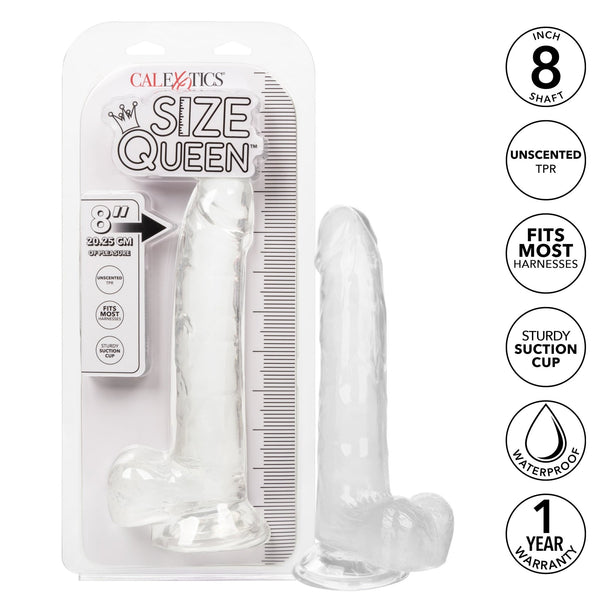 Size Queen 8 inch/20.25 Cm - Clear - US Stores