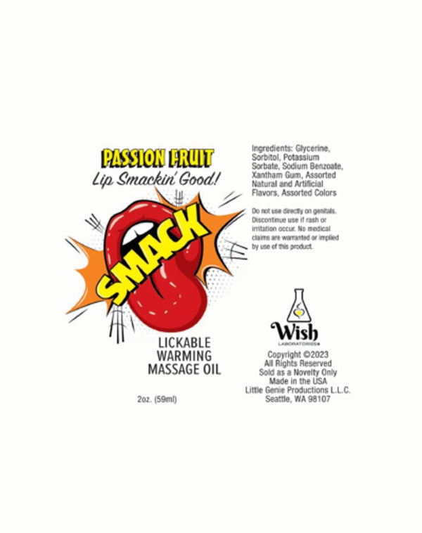 Smack Warming and Lickable Massage Oil - Passion Fruit 2 Oz - US Stores