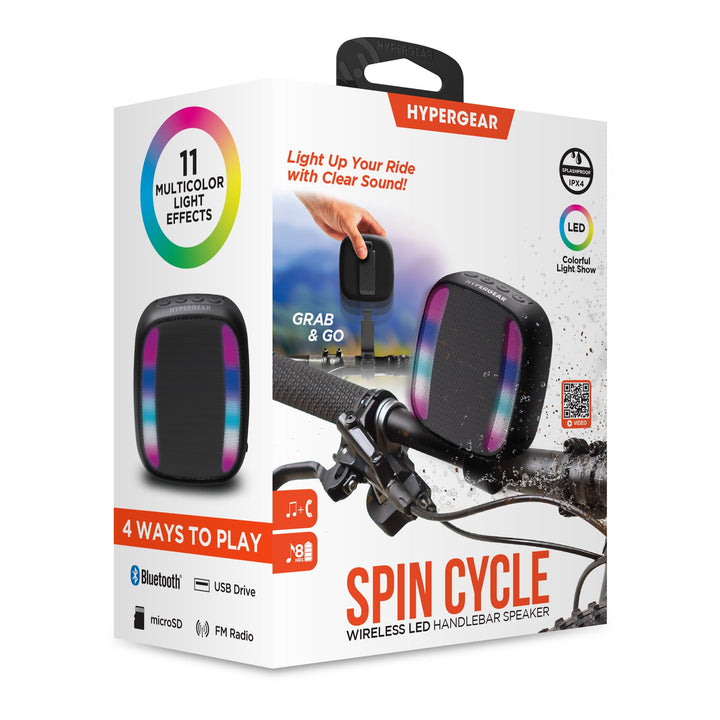 Spin Cycle LED Wireless Bike Speaker | Black - US Stores
