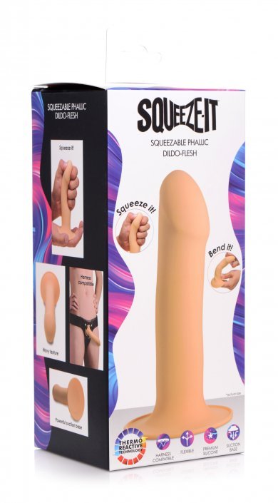Squeezable Phallic Dildo - Beige - US Stores