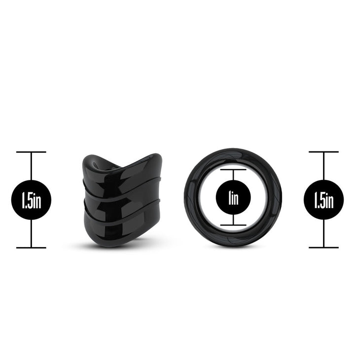 Stay Hard - Beef Ball Stretcher Snug X Long - 1 Inch Diameter - Black - US Stores