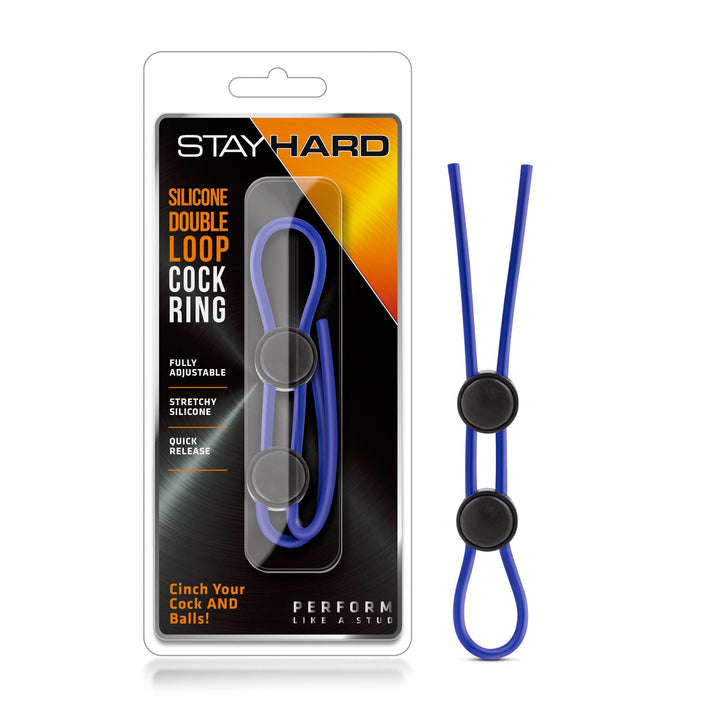 Stay Hard - Silicone Double Loop Cock Ring - Black - US Stores