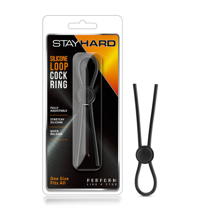 Stay Hard - Silicone Loop Cock Ring - Black - US Stores