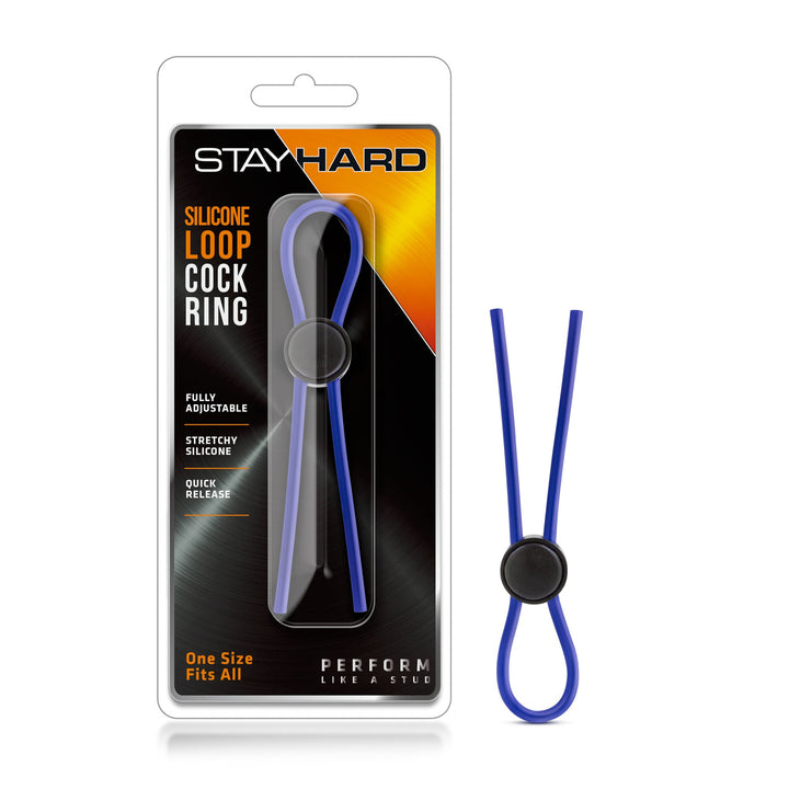 Stay Hard - Silicone Loop Cock Ring - Blue - US Stores