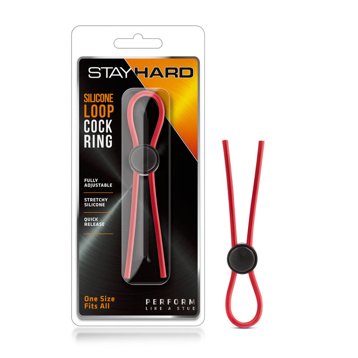 Stay Hard - Silicone Loop Cock Ring - Red - US Stores