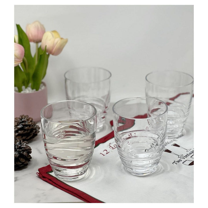 Swirl Acrylic Glasses Drinking Set of 4 DOF (15oz), Plastic Drinking Glasses, BPA Free Cocktail Glasses, Drinkware Set, Drinking Water Glasses - US Stores