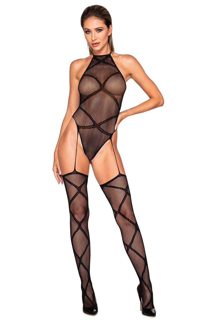 Teddy Bodystocking - One Size - Black - US Stores