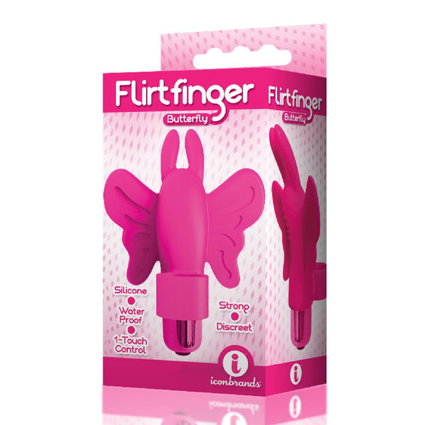 The 9's Flirt Finger Butterfly Finger Vibrator - Pink - US Stores