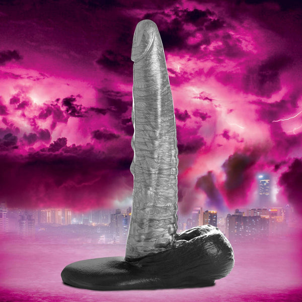 The Gargoyle Rock Hard Silicone Dildo - Silver - US Stores