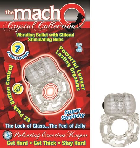 The Macho Crystal Collection Pulsating Erection Keeper - Clear - US Stores