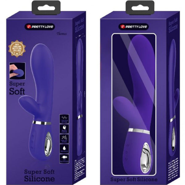 Thomas Super Soft Silicone Rabbit Vibrator - Purple - US Stores