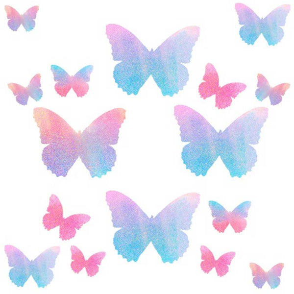 Tinky's Revenge Pink and Blue Holographic Blacklight Butterfly Nipple Sticker Crop Top - US Stores