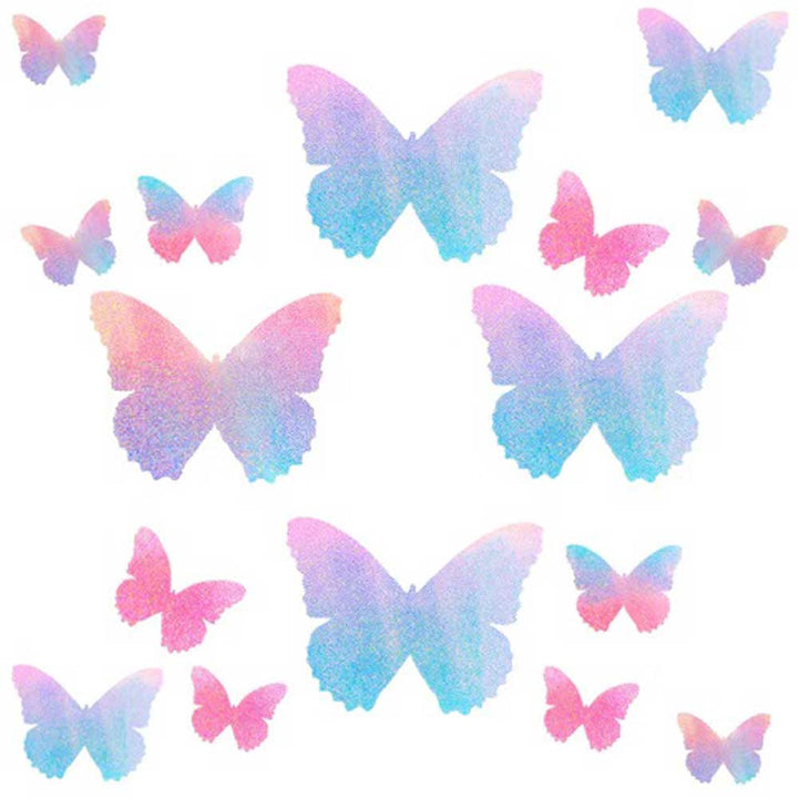 Tinky's Revenge Pink and Blue Holographic Blacklight Butterfly Nipple Sticker Crop Top - US Stores