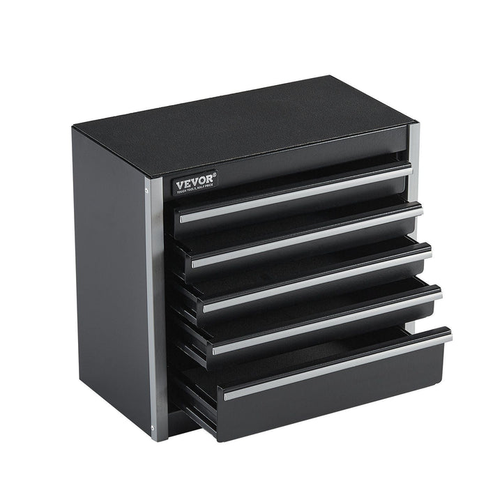 Tool Box 8.6 - inch Portable Metal Tool Box with 5 Drawers Tool Organizer Black - US Stores