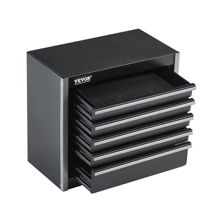 Tool Box 8.6 - inch Portable Metal Tool Box with 5 Drawers Tool Organizer Black - US Stores