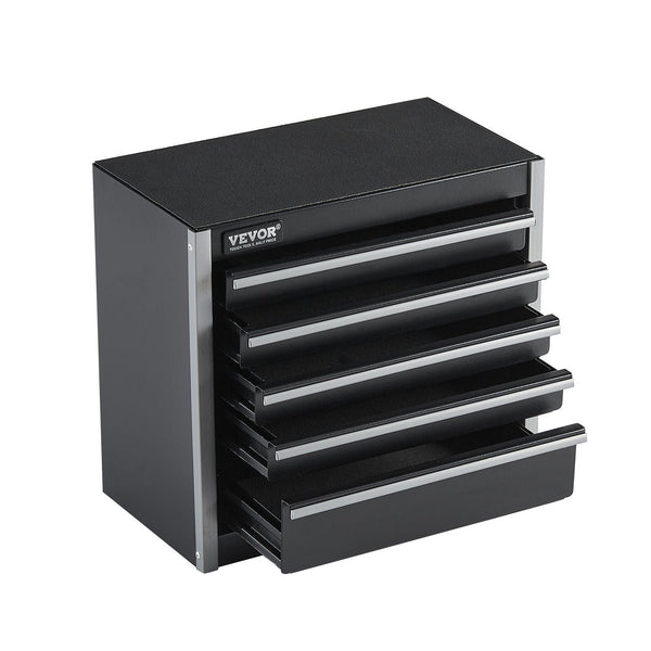 Tool Box 8.6 - inch Portable Metal Tool Box with 5 Drawers Tool Organizer Black - US Stores