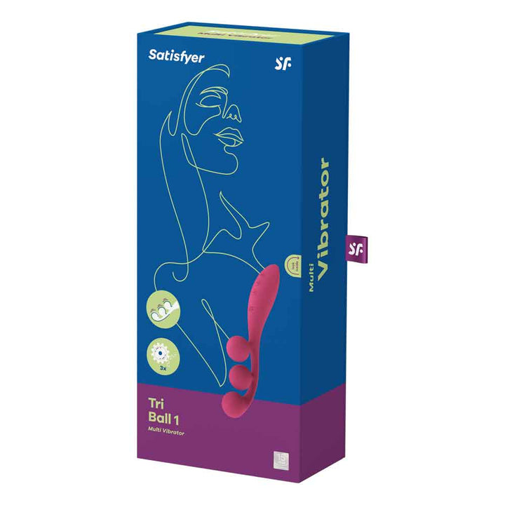 Tri Ball 1 Lay on Vibrator - Red - US Stores