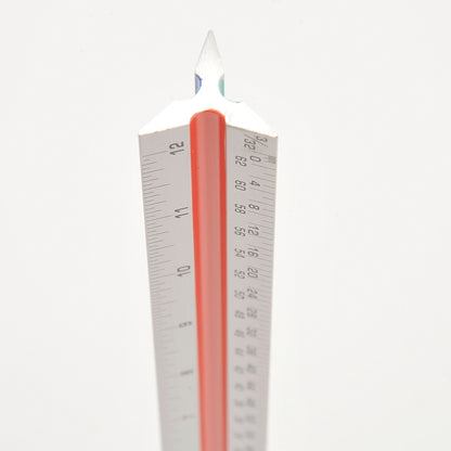 Triangular blueprint measuring ruler for architectural and engineering plans
