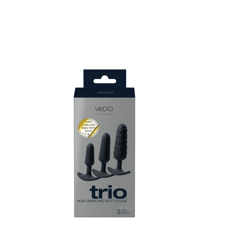 Trio Non - Vibrating Butt Plug Set - Blue - US Stores