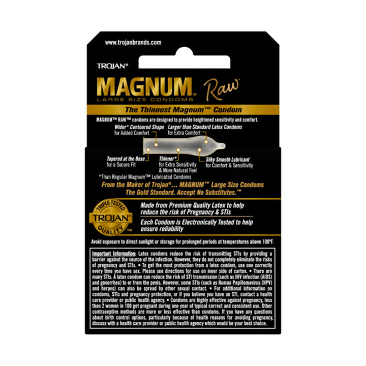 Trojan Magnum Raw 3 Ct Condoms - US Stores