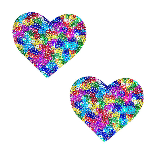 Unipoo Sparkle Sequin Multicolor I Heart U Nipztix Pasties - US Stores