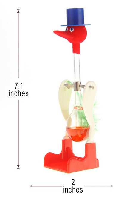 Glass Drinking Bird with Red Liquid – 7¼ Inches