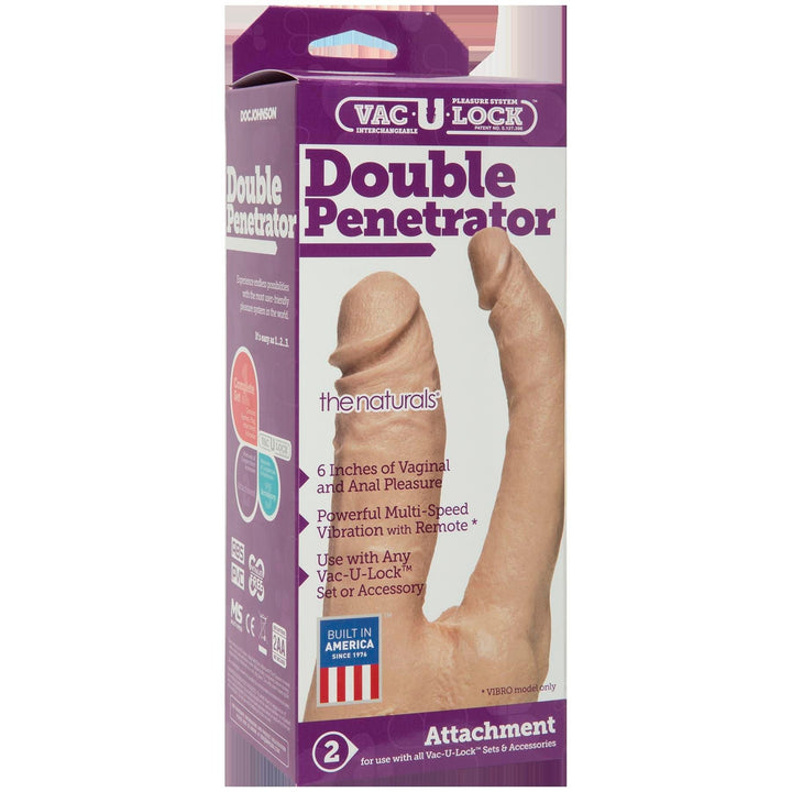 Vac - U - Lock Double Penetrator - White - US Stores