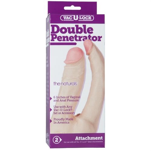 Vac - U - Lock Double Penetrator - White - US Stores