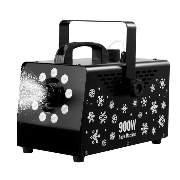 VEVOR 900W Snow Machine with 9 LED RGB Lights, 12 LED Lighting Colors, and Wireless Remote, Handheld/Hanging Outdoor Snowflake Machine Fake Snow Machines with 1L Tank for Christmas Party - US Stores