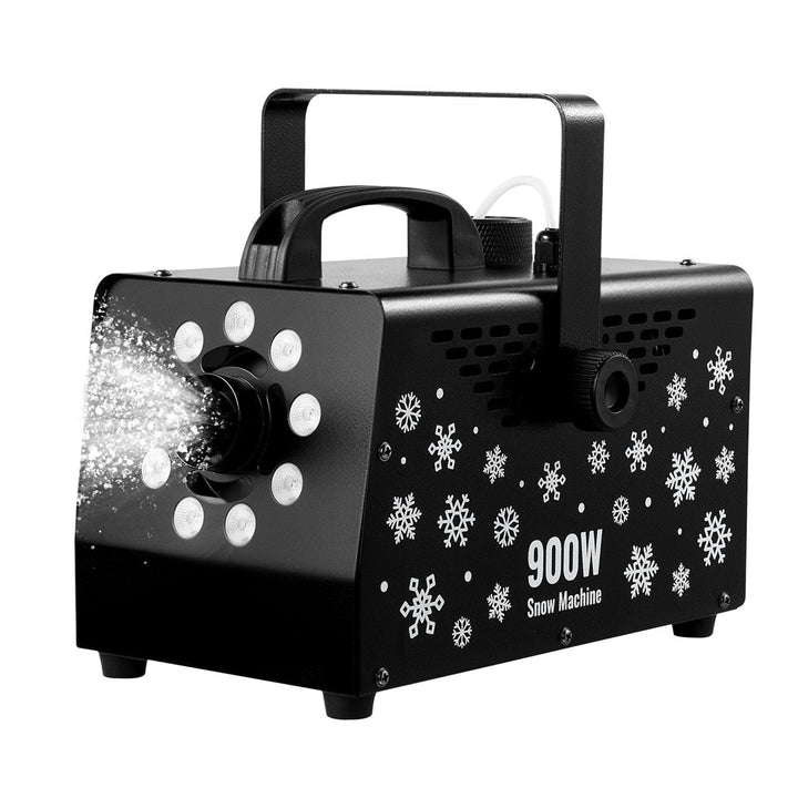 VEVOR 900W Snow Machine with 9 LED RGB Lights, 12 LED Lighting Colors, and Wireless Remote, Handheld/Hanging Outdoor Snowflake Machine Fake Snow Machines with 1L Tank for Christmas Party - US Stores