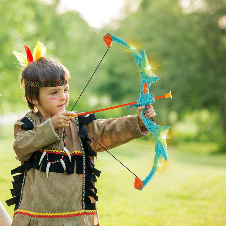 VEVOR Bow and Arrow Set for Kids, LED Light Up Archery Set with 10 Suction Cup Arrows, Standing Target, Quiver, 3 Target Cans, Outdoor Toy for Boys & Girls 6 7 8 9 10+ Years Old, Birthday Gift for Kid - US Stores