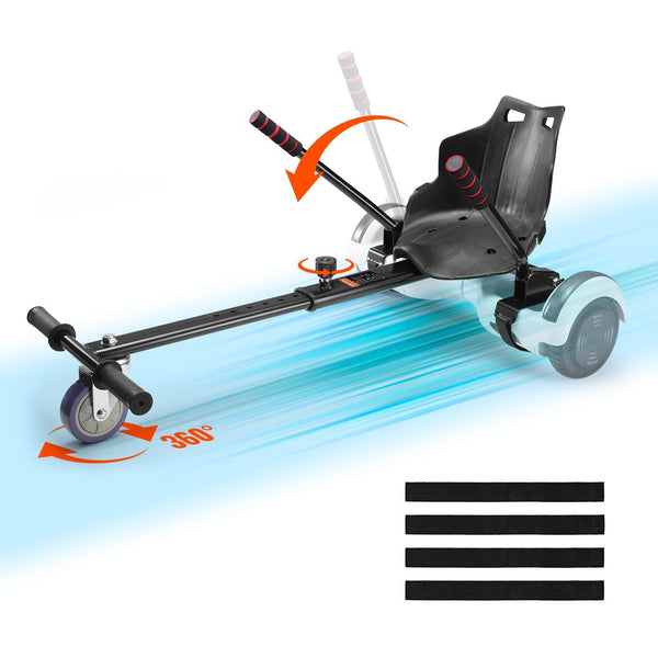 VEVOR Hoverboard Seat Attachment, Compatible with All 6.5" 8" 8.5" 10" Hoverboards, Grips Control, Adjustable Frame Length and 220 LBS Load Capacity, Hover Board Go Karts Accessory, for Kids Adults - US Stores