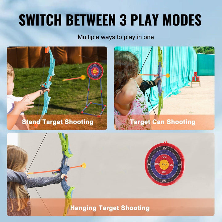VEVOR Kids Bow & Arrow Set, 2 - Pack LED Light - Up Arrows with Target & Quivers, Outdoor Toy for Ages 6+ - US Stores