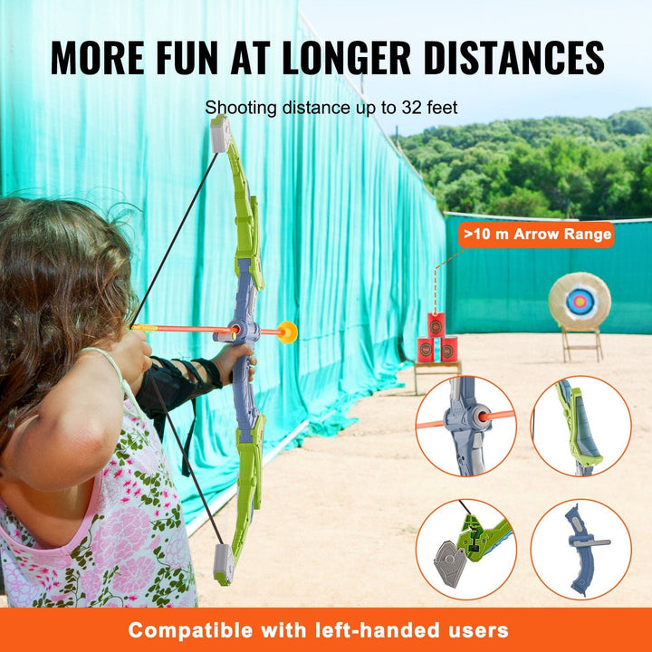 VEVOR Kids Bow & Arrow Set, 2 - Pack LED Light - Up Arrows with Target & Quivers, Outdoor Toy for Ages 6+ - US Stores