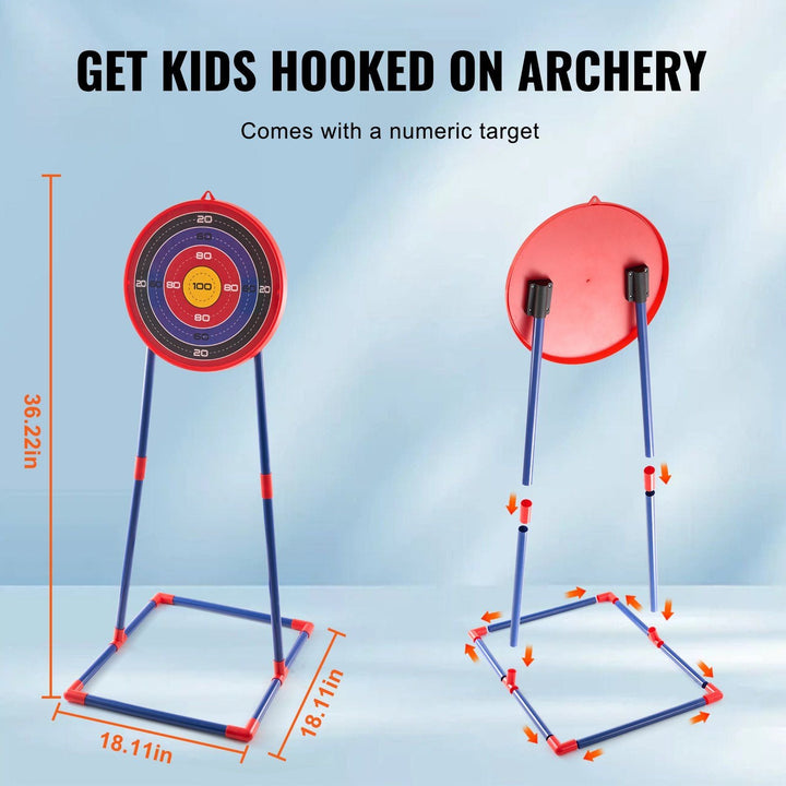 VEVOR Kids Bow & Arrow Set, 2 - Pack LED Light - Up Arrows with Target & Quivers, Outdoor Toy for Ages 6+ - US Stores