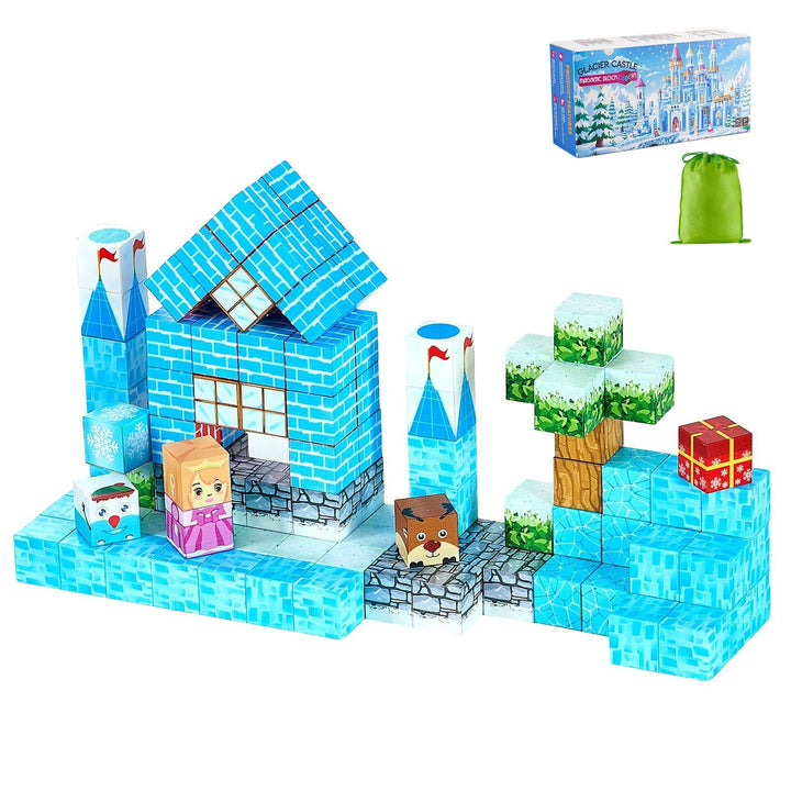 VEVOR Magnetic Blocks 150 PCS Glacier Castle Set STEM Montessori Sensory Toys - US Stores
