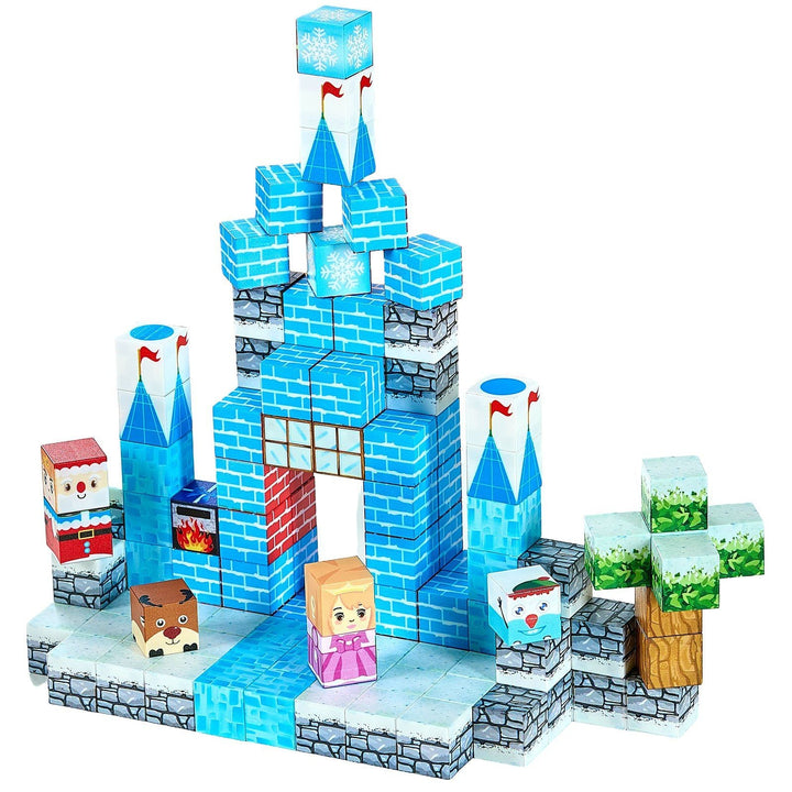 VEVOR Magnetic Blocks 150 PCS Glacier Castle Set STEM Montessori Sensory Toys - US Stores