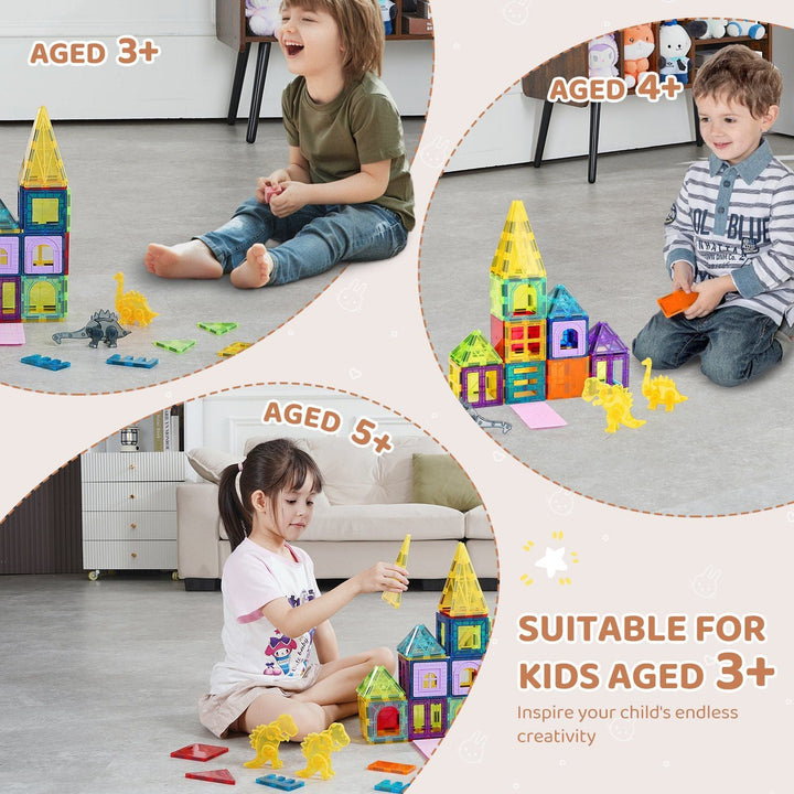 VEVOR Magnetic Tiles Magnetic Building Toy 56 PCS Magnet Blocks for Kids 3D Set - US Stores