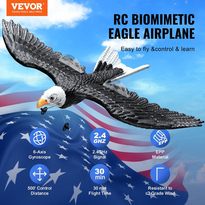 VEVOR RC Airplane Biomimetic Eagle EPP Foam RC Plane Toy 2.4 GHz Remote Control - US Stores
