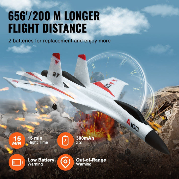 VEVOR RC Airplane Fighter EPP Foam RC Plane Toy 2.4GHz Remote Control 3D/6G Mode - US Stores