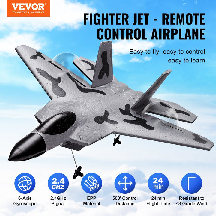 VEVOR RC Airplane Fighter EPP Foam RC Plane Toy with 2.4 GHz Remote Control - US Stores
