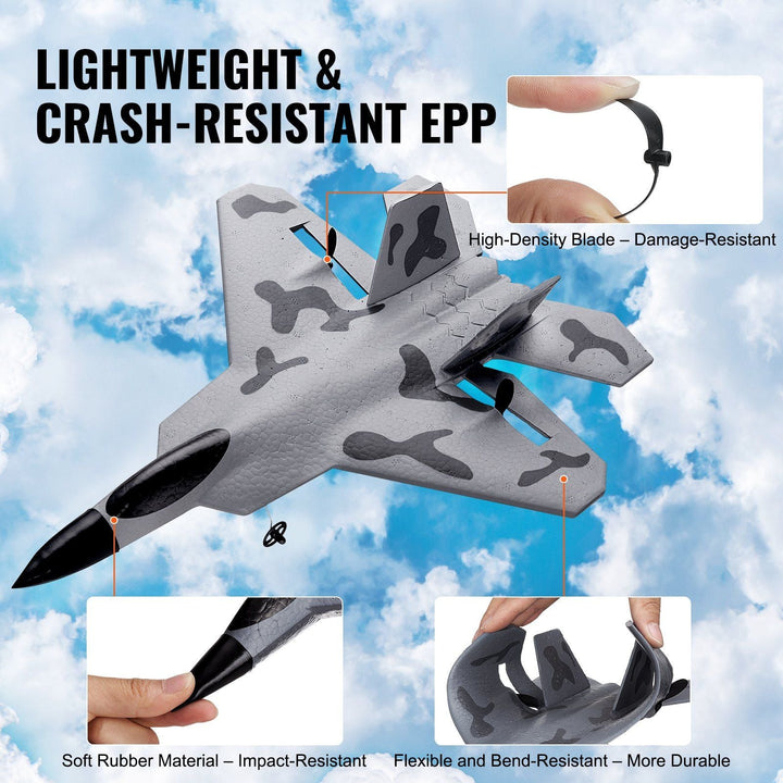 VEVOR RC Airplane Fighter EPP Foam RC Plane Toy with 2.4 GHz Remote Control - US Stores