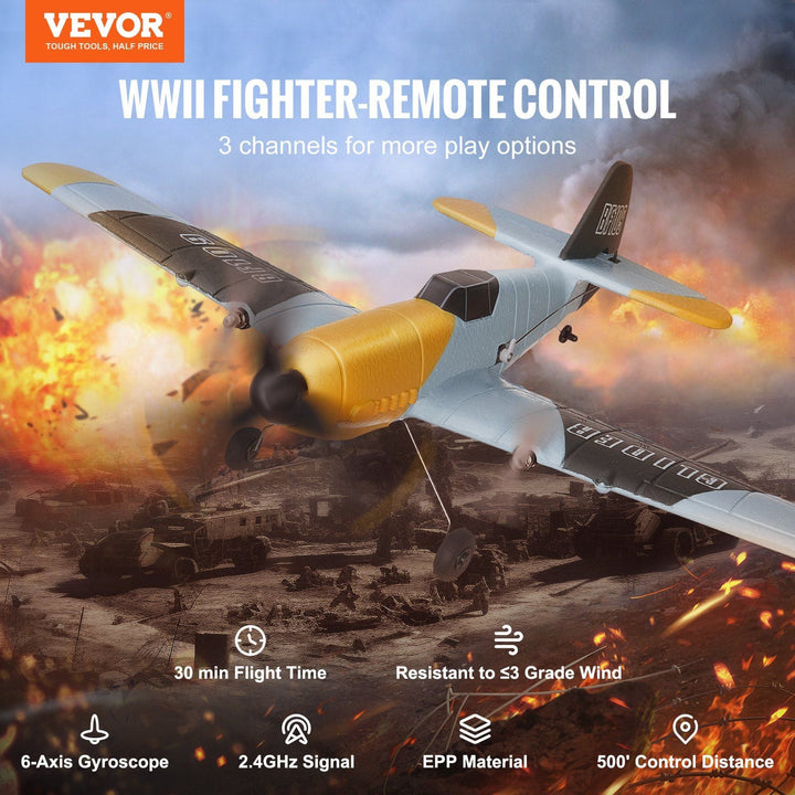 VEVOR RC Airplane WWII Fighter EPP Foam RC Plane Toy with 2.4 GHz Remote Control - US Stores
