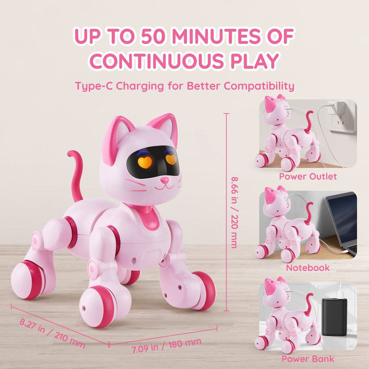 VEVOR RC Robot Cat Toy for Kid Talking Dancing Touch Remote Control Programmable - US Stores