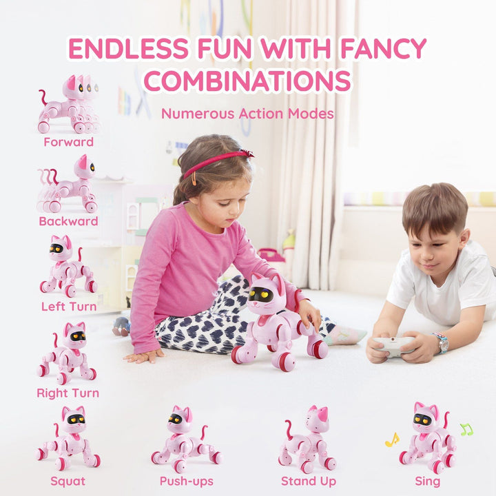 VEVOR RC Robot Cat Toy for Kid Talking Dancing Touch Remote Control Programmable - US Stores