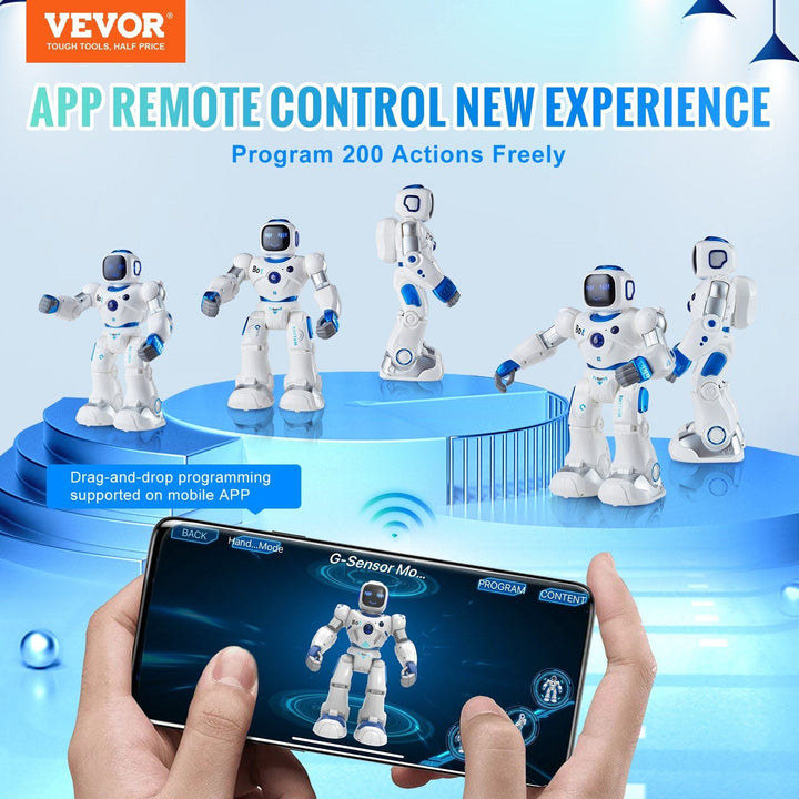 VEVOR RC Robot Toy Talking Dancing Touch Voice APP Remote Control Programmable - US Stores