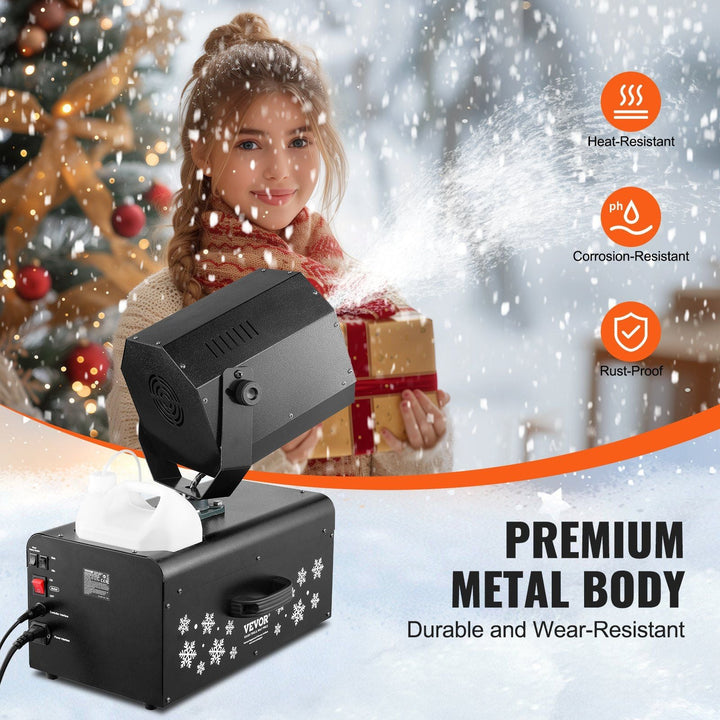 VEVOR Snow Machine 2000W Wireless Remote Swing Snow Making Machine for Holiday - US Stores